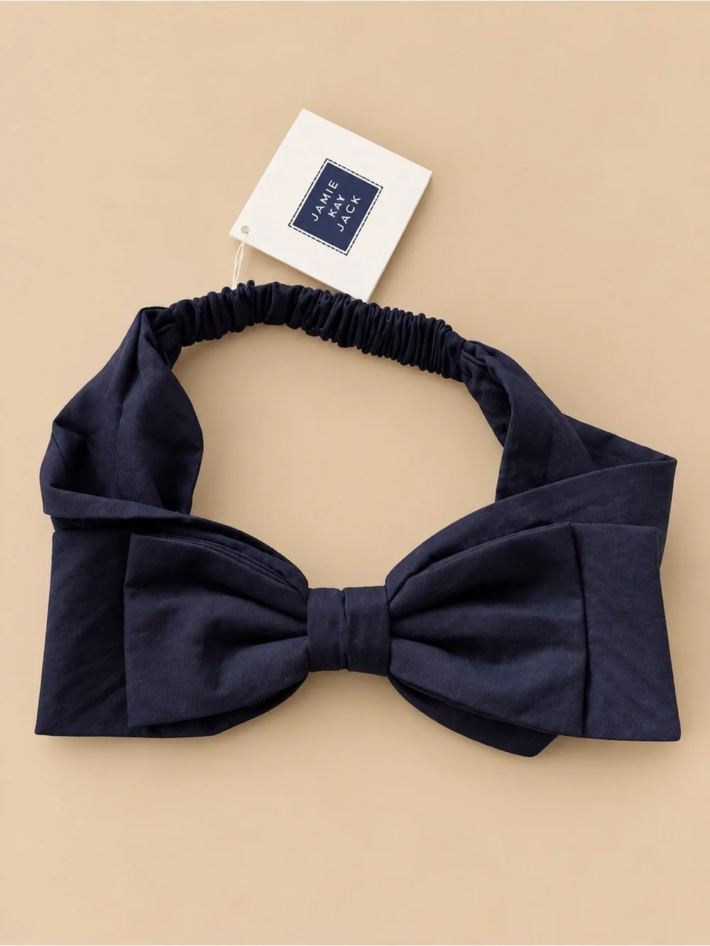 JANIE AND JACK Navy Bow Headband One Size 100% Cotton NWT